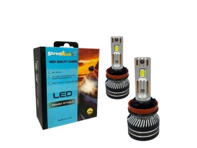 Лед крушки - Led система H11 / H8 / H9 Streetech модел STN2 за фарове - 150 000 Лукса, 45W - Canbus 6000K - 1500% повече светлина