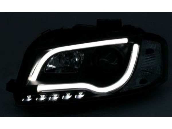 Кристални фарове Lightbar Design за Audi A3 (2003-2008) - хром