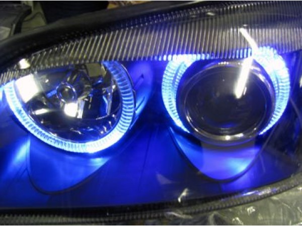 Кристални фарове за BMW E36 Angel Eyes (1991-2000) 4d sedan - черни
