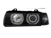 Кристални фарове за BMW E36 Angel Eyes (1991-2000) 4d sedan - черни