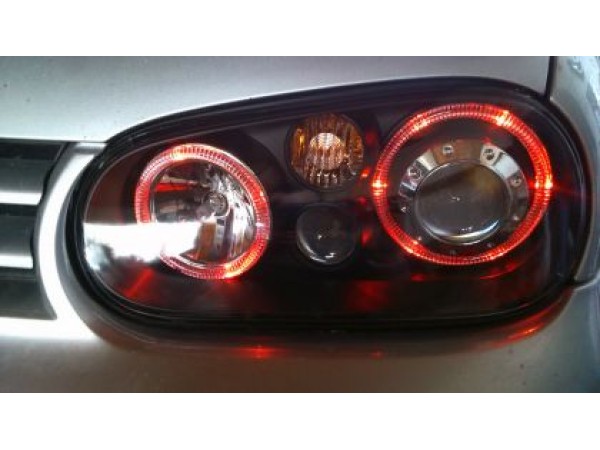 Кристални фарове за BMW E36 Angel Eyes (1991-2000) 4d sedan - черни