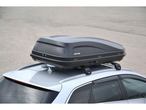 Автобокс ACTIVE M 187x88x44cm с двустранно отваряне с ключ, 450 литра - сив