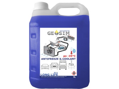 Антифриз син G11 готов за употреба 3л - Geosim до -35C