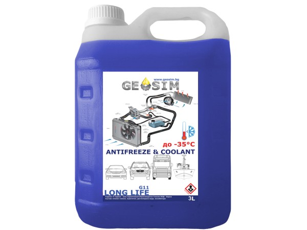 Антифриз син G11 готов за употреба 3л - Geosim до -35C