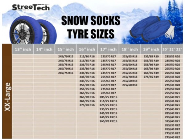 Текстилни вериги за сняг Streetech, комплект 2 броя - размер XXL
