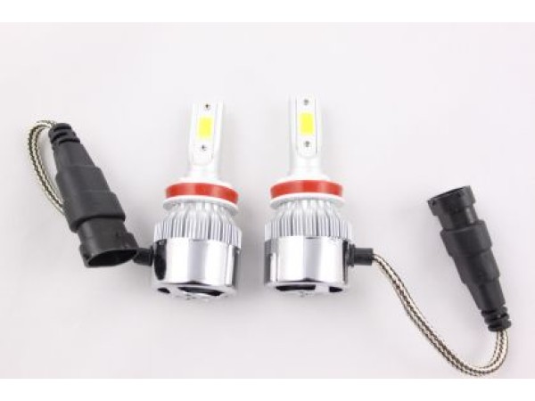 Лед крушки - Led система Н8 / H9 / H11 за фарове - 7600 Лумена, 36W - COB 6000K