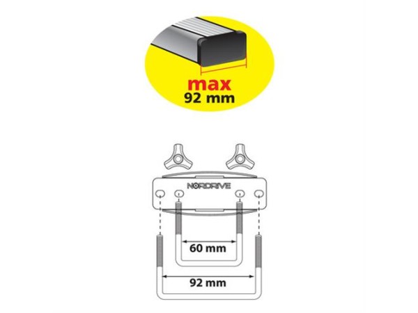 Кутия за багаж Автобокс Nordrive 530D литра Shiny Silver с двустранно отваряне, max 75kg