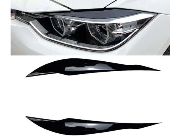 Вежди за фарове за BMW F30 2011-2018 - черни гланц
